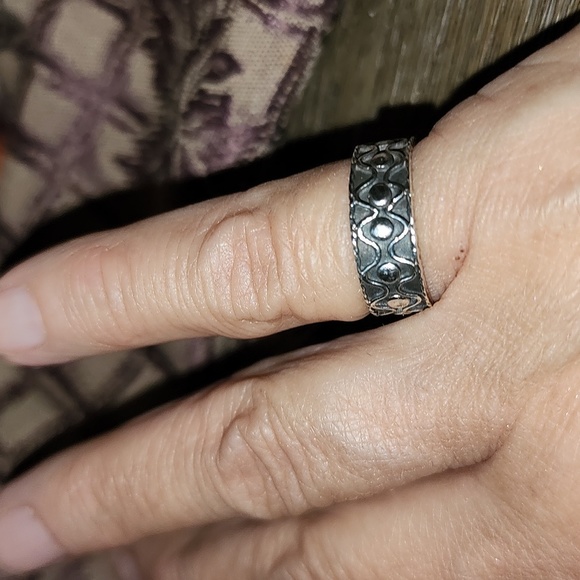 New Sterling Silver Wide Tribal Band Size 6 - Picture 4 of 7